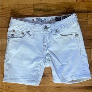 White Miss Me shorts
